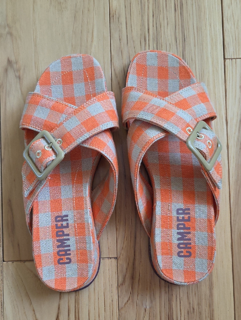 Camper Orange and Beige Atonik Sandals